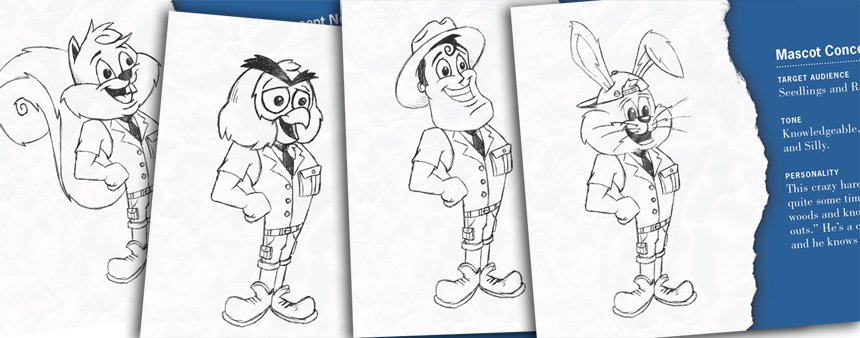 The art director submitted sketches and personality profiles for each of the four characters.