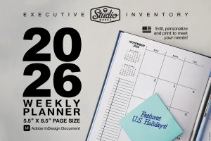2026 Weekly Planner for InDesign - US
