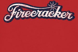Firecracker Graphic Tee — Retro Script Patriotic T‑Shirt