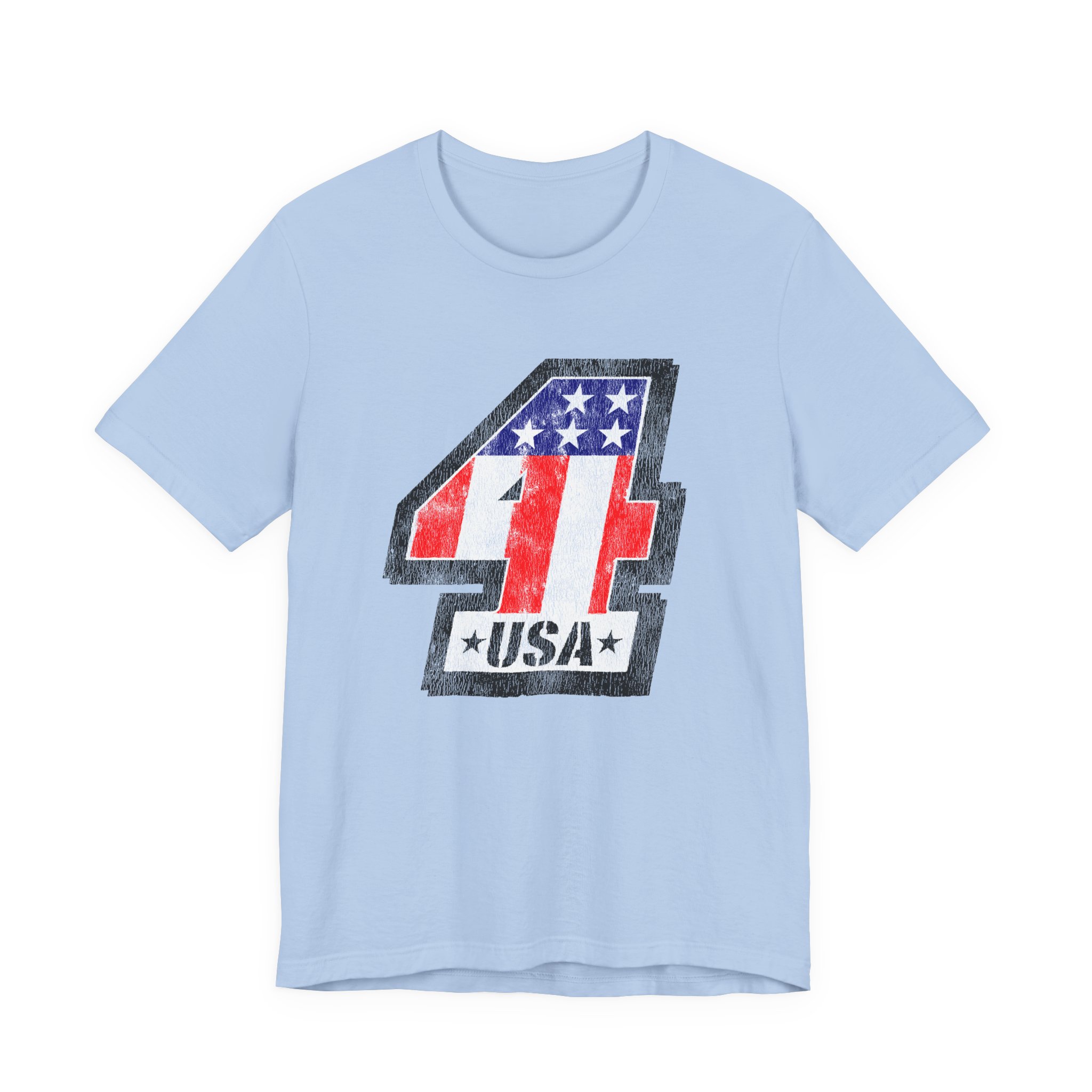 American Flag Number 4 Tee | USA Racing Patriotic T-Shirt - Image 2