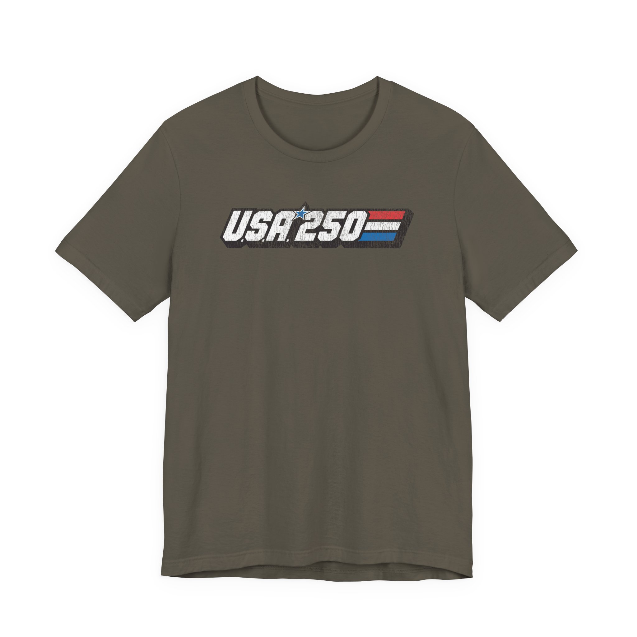 USA 250 80s Joe Tee – Vintage Americana Flag Chest Graphic - Image 5
