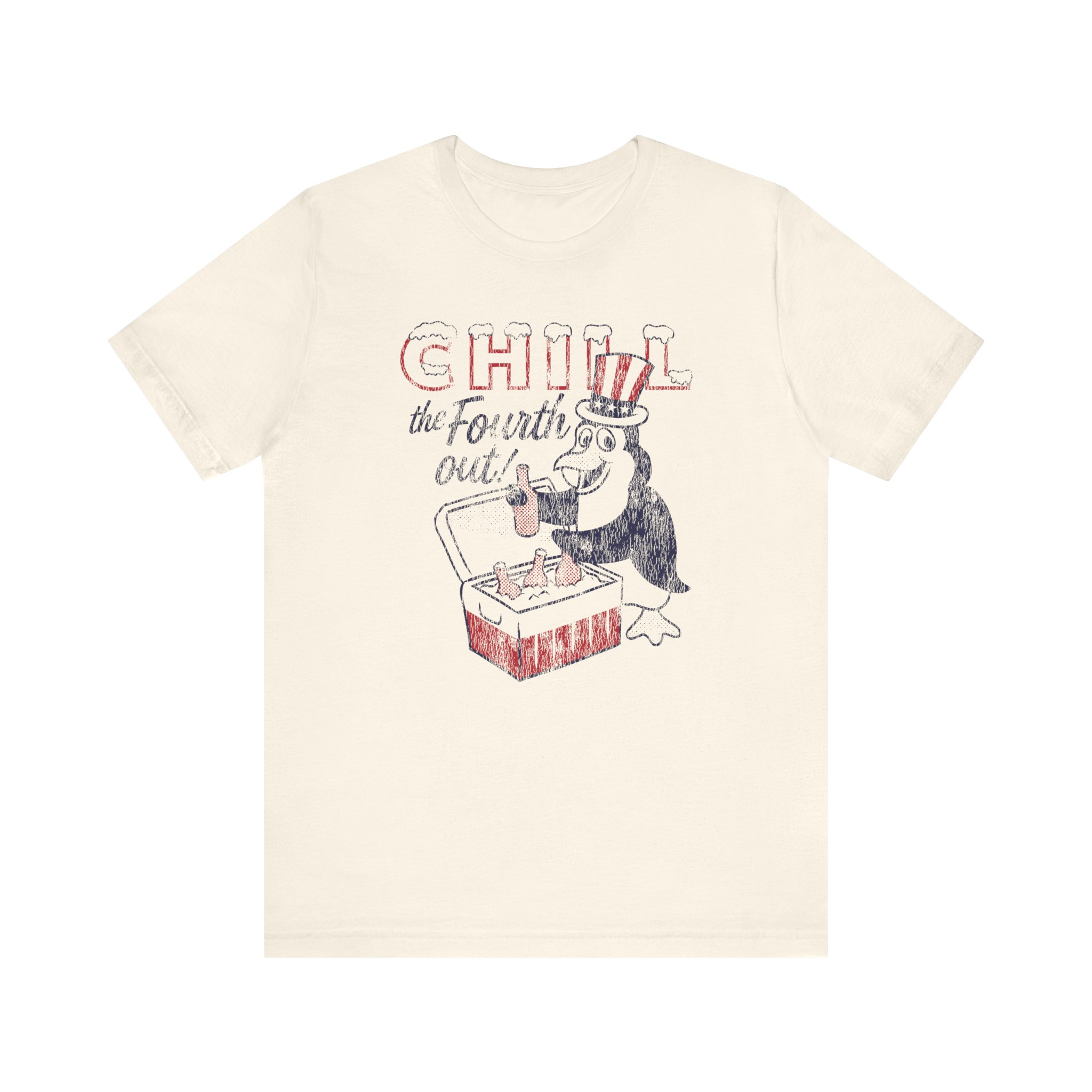 Chill the Fourth Out Penguin Cooler Tee | Fourth of July Patriotic Shirt - Image 2