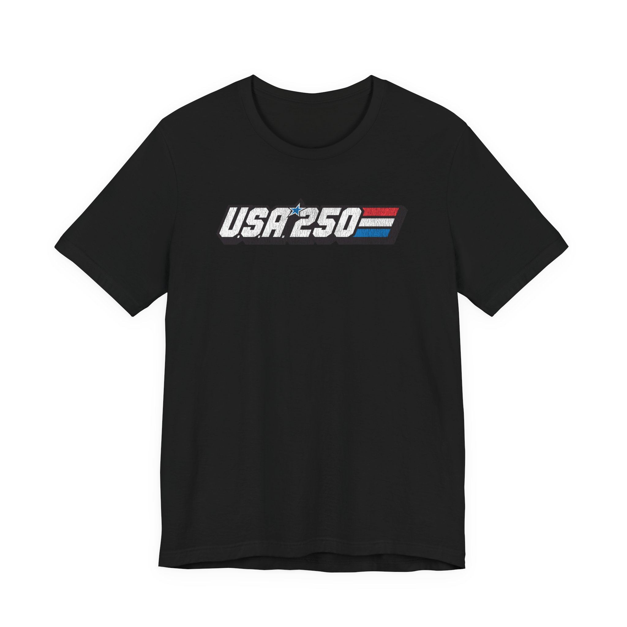 USA 250 80s Joe Tee – Vintage Americana Flag Chest Graphic - Image 3