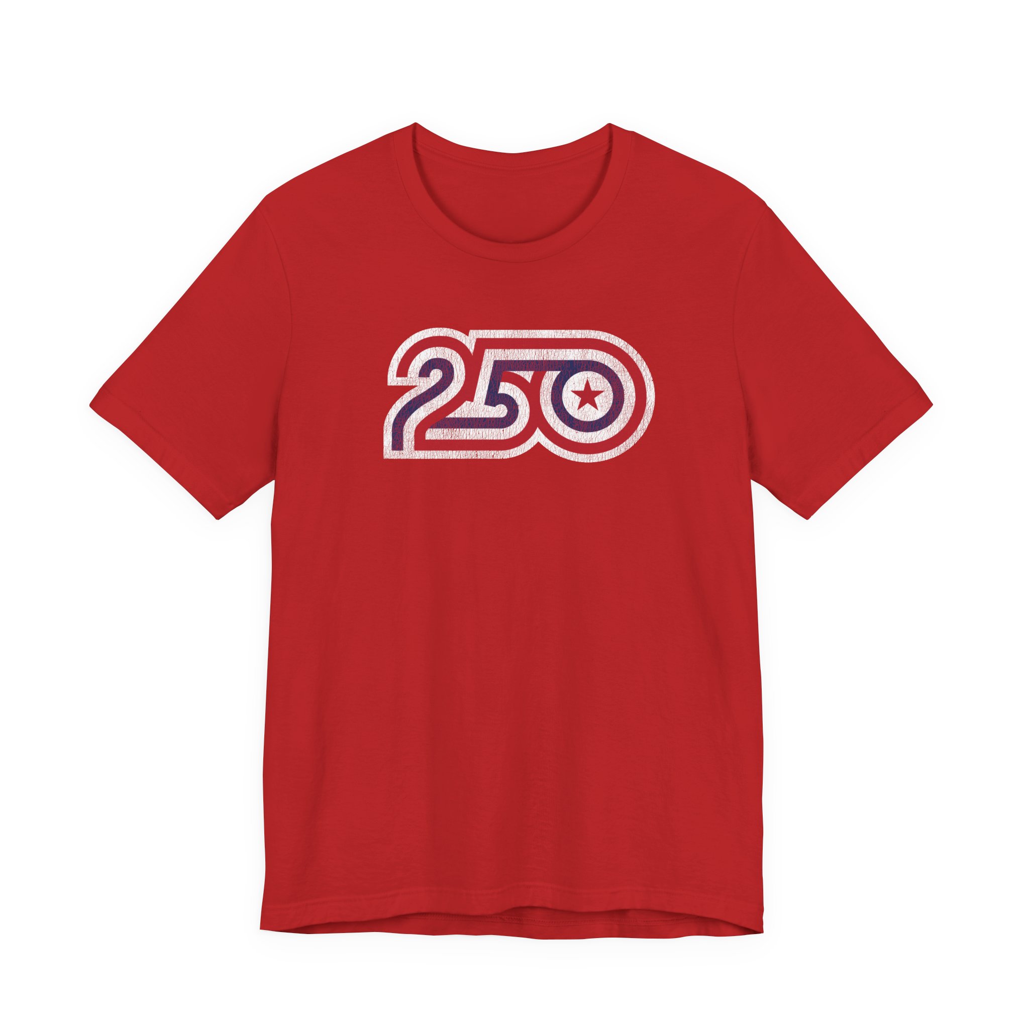 Retro 250 Patriotic T‑Shirt — Vintage Red, White & Blue Star Design