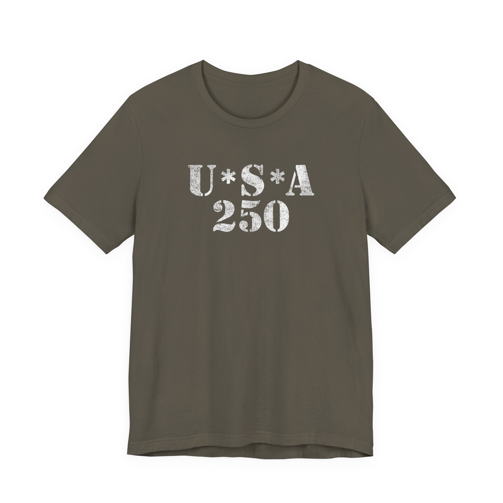 USA 250 Military Stencil Graphic Tee — Patriotic Vintage Casual T‑Shirt