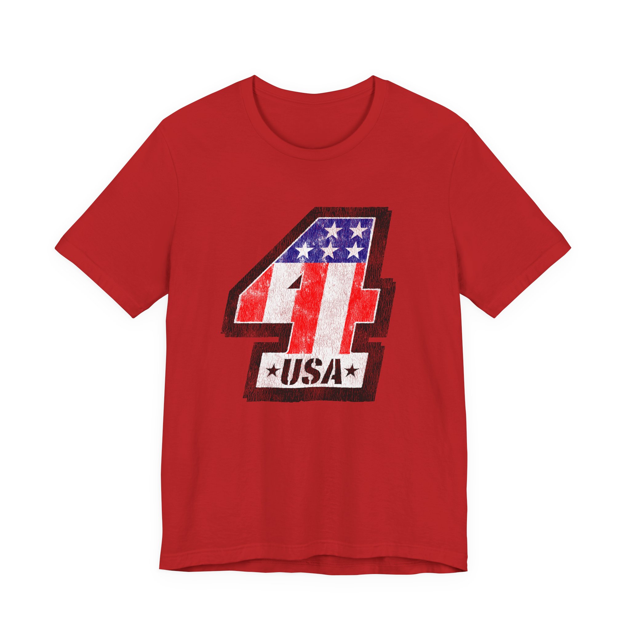 American Flag Number 4 Tee | USA Racing Patriotic T-Shirt - Image 7
