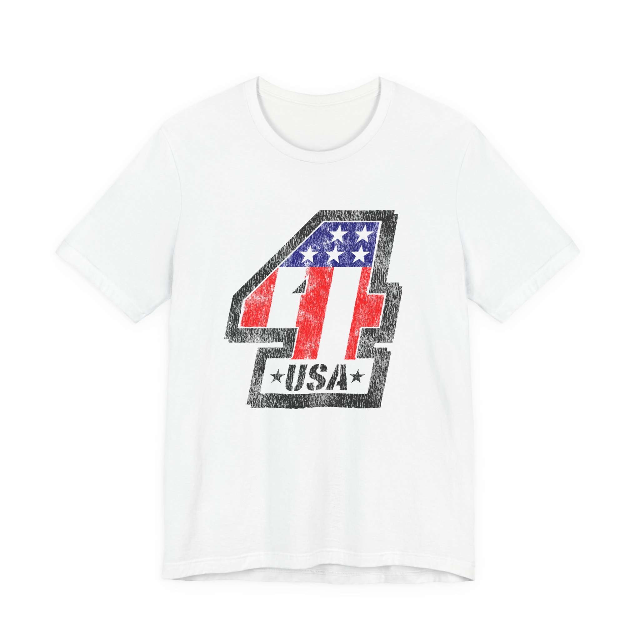 American Flag Number 4 Tee | USA Racing Patriotic T-Shirt - Image 3