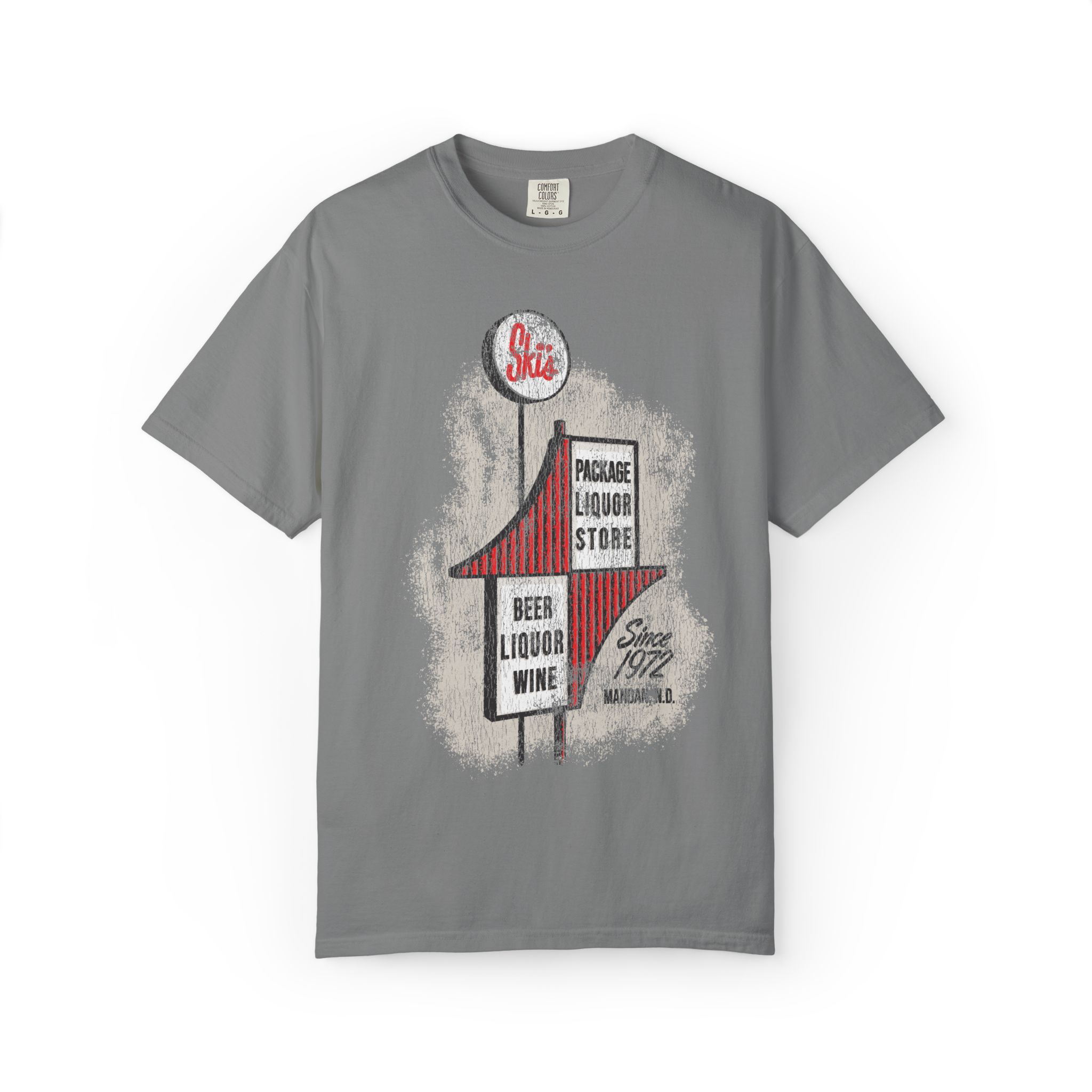 Ski's Liquor T-Shirt — Vintage Mandan Graphic Tee - Image 5