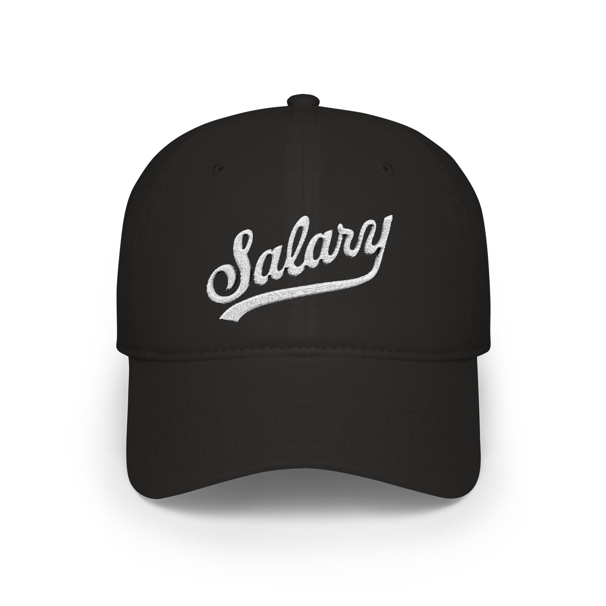 Salary — script embroidery Low Profile Baseball Cap - Image 2