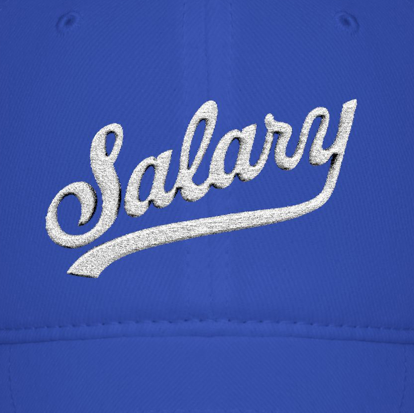 Salary — script embroidery Low Profile Baseball Cap - Image 3